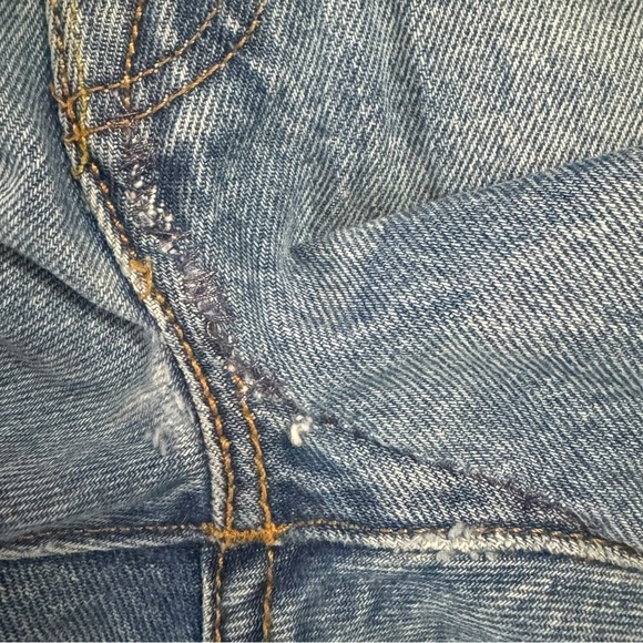 Levi's 501CT Mended High Rise Custom Tapered Blue Button Fly Denim Jeans 32 - Picture 14 of 16